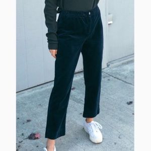 Brandy Melville Tilden Navy Blue Corduroy HighWaisted Trousers Pants